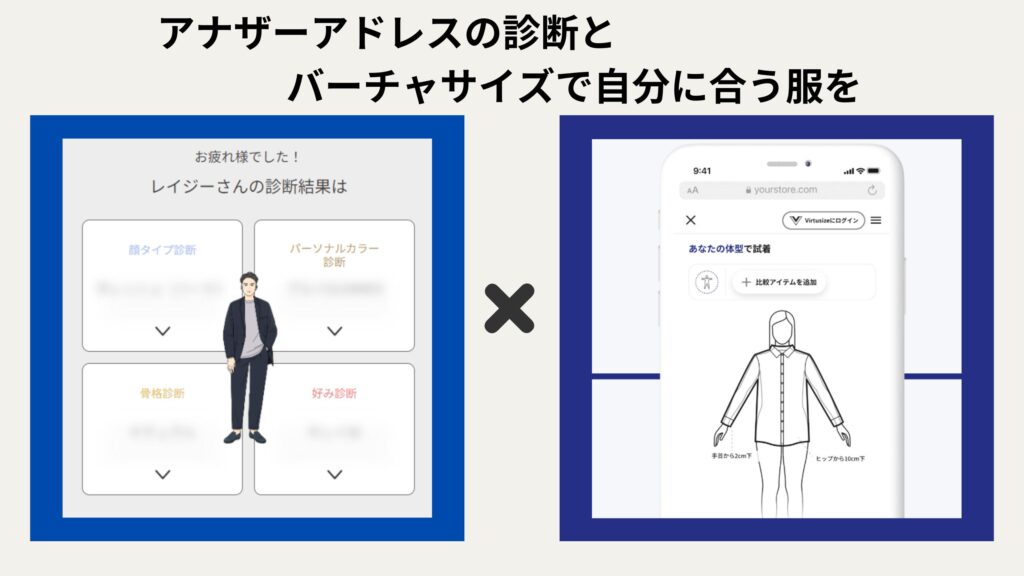 アナザーアドレスの診断とバーチャサイズで自分に合う服を